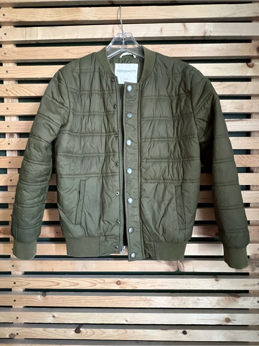 Tucker + Tate Quilted Olive Bomber Jacket